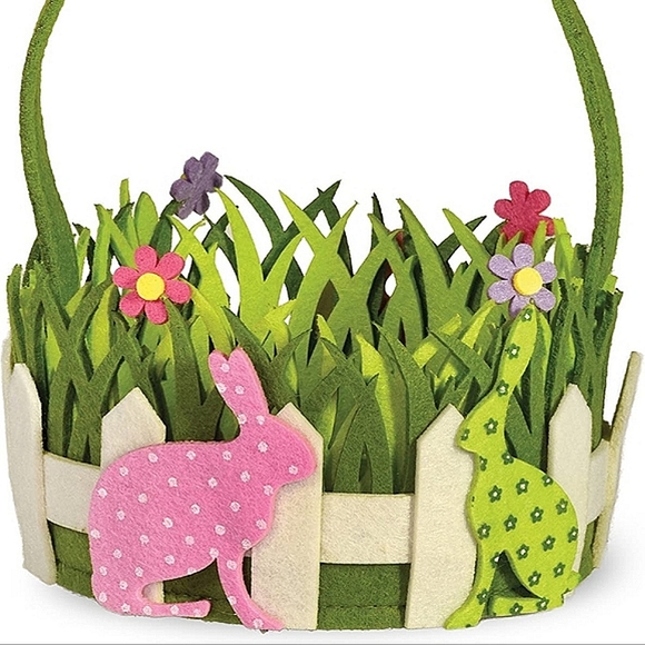 πHPπ Polka Dot Felt Spring Bunny Easter Basket - Picture 2 of 7